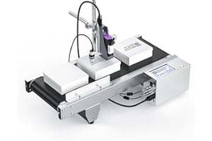 WELCZEK TIJ350 Automatic Inkjet Coding Machine with Mini Conveyor Belt,12.7mm Industrial Online Inkjet Printer for Expiry Date,Batch Number,Barcode,QR Code,Logo,Label etc.