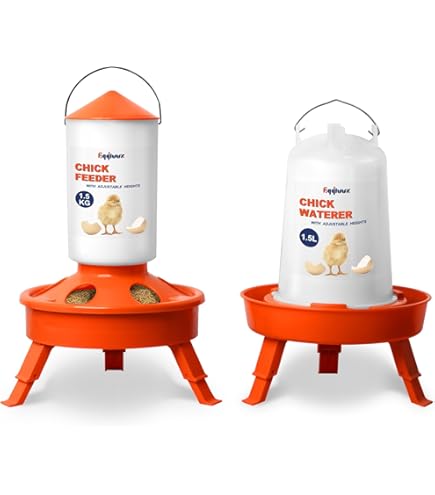Mangeoire Sur Pieds Pour Poules Et Volailles Kerbl – 9,6 L / 8 Kg – Anti-Gaspillage, Moins De Pollution, Suspendable