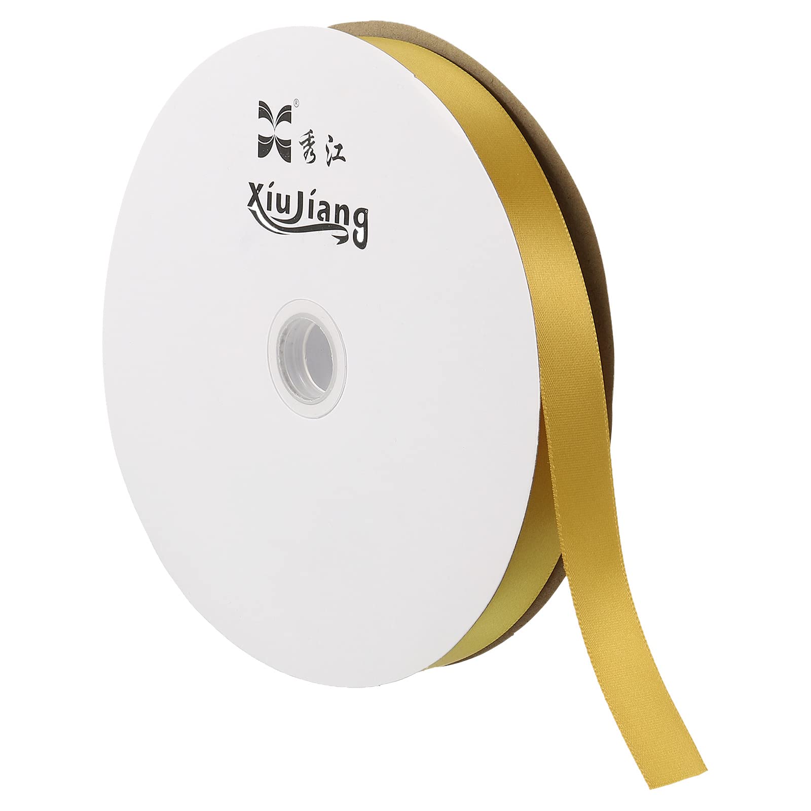 PATIKIL 0.79 Inch Wide 100 Yards Satin Ribbon, Solid Crafts Roll for Party Home DIY Wrapping Decoration Gold