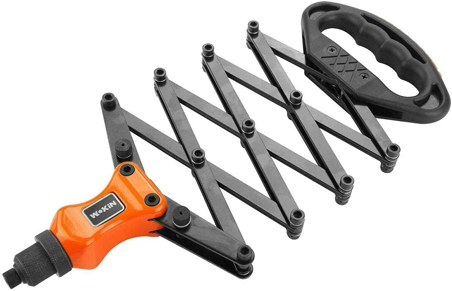 ebuyerfix wokin 32 Inch Lazy Tongue Tong Hand Riveter with 5 Nosepieces Pop Rivet Gun Single Pull Action Riveter Fast Riveting Folding Extending Rivet Gun Suitable for Aluminum Stainless Steel Rivets