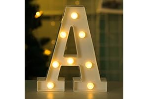 Bipily LED Marquee Letter Lights Alphabet Light Up Letters Sign for Wedding Birthday Party Christmas Lamp Home Bar Decoration