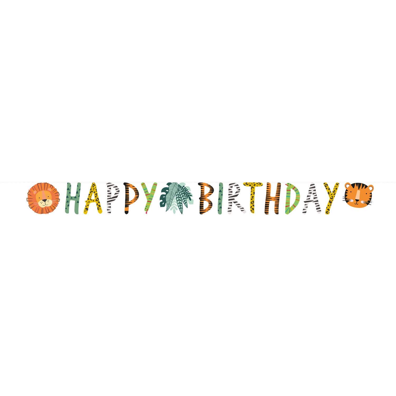 amscan 9909353 - Get Wild Animals Birthday Party Letter Banner - 1.8 m