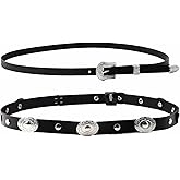 panthra 2 PCS Western Hat Bands for Cowboy Hats,With Buckle Adjustable for Men and Women,Suitable for All Styles of Hats