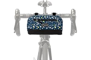 Po Campo Domino Handlebar Bag - Large, Waterproof Bicycle Storage Baskets for Front Mount - Lightweight Bike Bags That Convert To Crossbody (Bubbly)