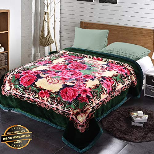 Gatton 2 Ply Crafted Floral Thick Heavy Winter Soft Mink King Size Blanket 11 lbs | Style BLNKT-120320258