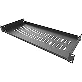 Jingchengmei 1U Disassembled Vented Cantilever Server Rack Mount Shelf 8"(203mm) Depth for 19-Inch Network/AV Equipment Rack and Cabinet(1U8V)