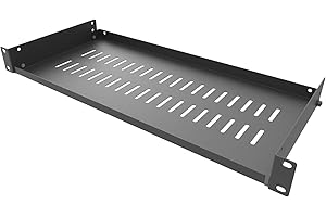 Jingchengmei 1U Disassembled Vented Cantilever Server Rack Mount Shelf 8"(203mm) Depth for 19-Inch Network/AV Equipment Rack and Cabinet(1U8V)