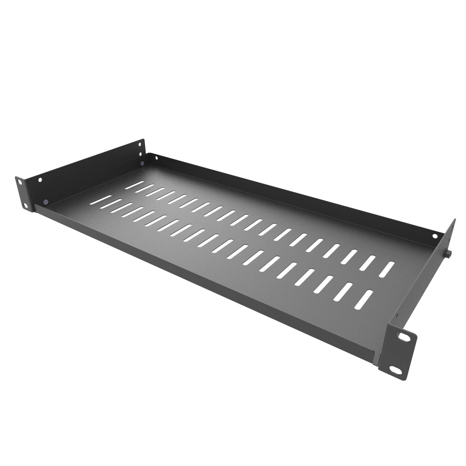 Jingchengmei 19-Inch 1U 8 Inch (203 mm) Depth Disassembled Vented Adjustable Cantilever Server Rack Shelf for Network AV Equipment Rack and Cabinet (1U8V 2)
