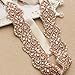 yanstar Wedding Bridal Belts Rose Gold Rhinestone Crystal Pearl Belt with Ivory Sash for Wedding Dress Prom Gown-17.7In1.6