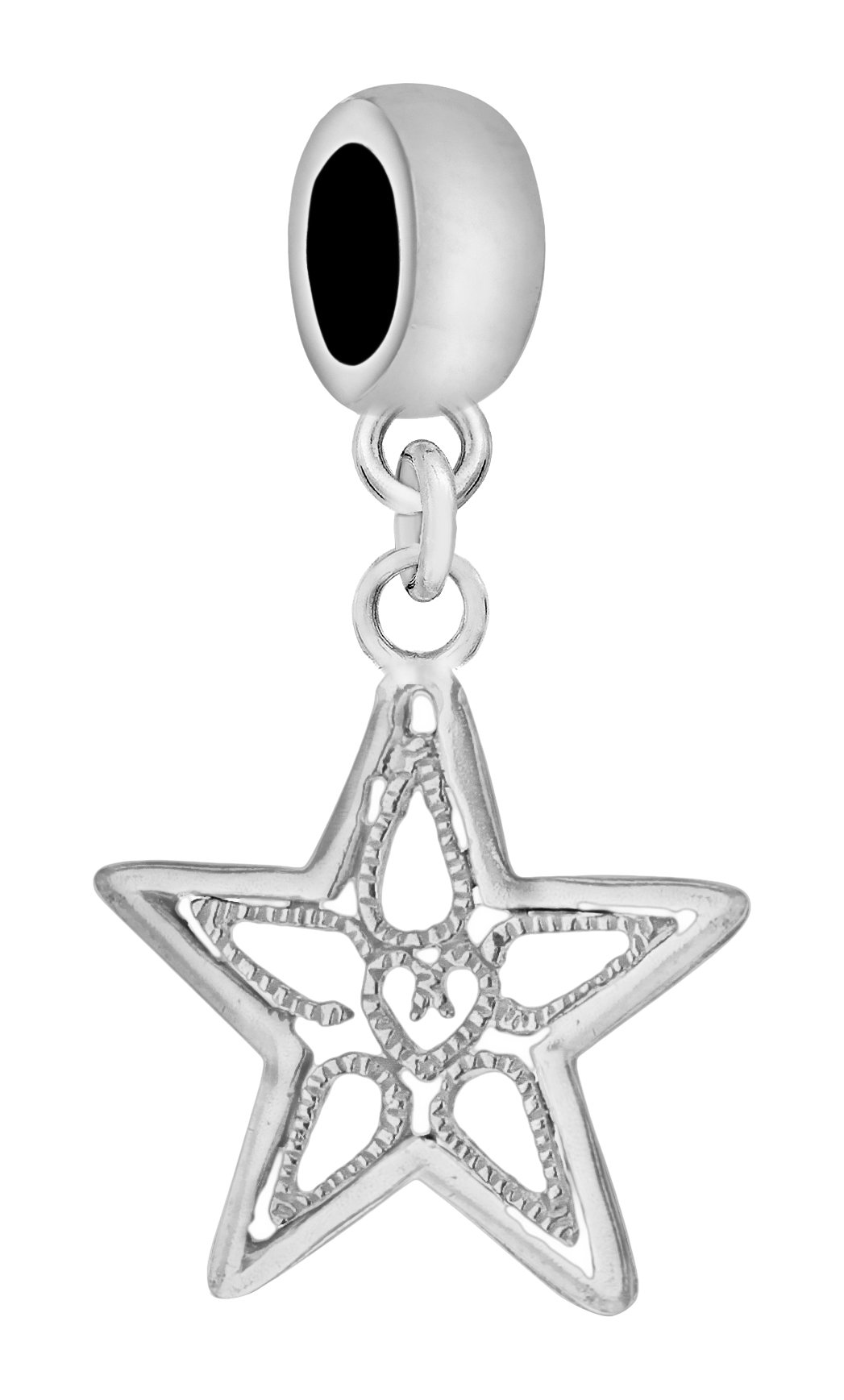 Tuscany Silver Women's Sterling Silver Filigree Star Drop Bead