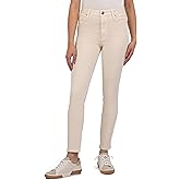 KUT from The Kloth Womens Charlize High-Rise Cigarette Leg with Regular Hem in Ecru