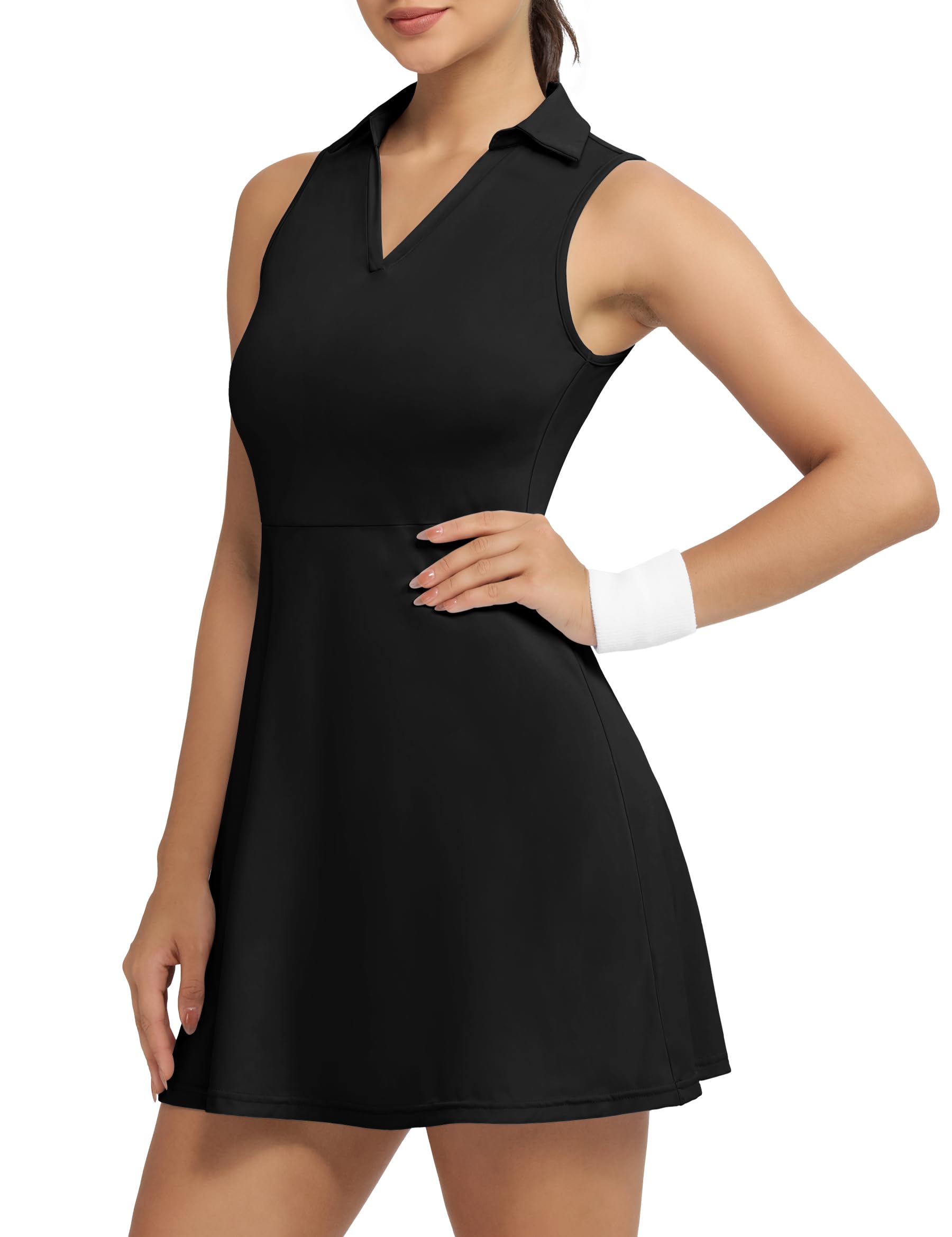 Photo 1 of Fengbay Tennis Dress for Women,Golf Dresses with Built in Shorts with 4 Pockets for Sleeveless Athletic Workout Dress