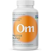 Om Master Blend Mushroom Capsules - Organic Mushroom Supplement with 10 Mushrooms and Ashwagandha – Supports Immunity, Gut Health & Stress Relief, 168 Count (56 Servings)