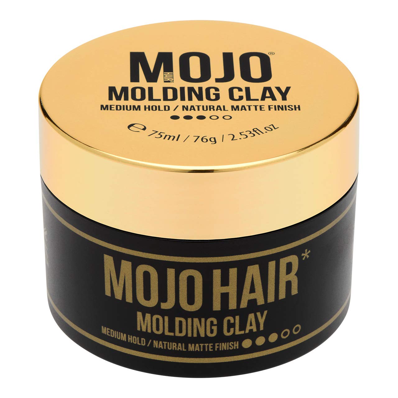 MOJO Hair Molding Clay, Adds Volume & Texture To All Hair Styles, Restyle Over & Over, Men’s Hair Products For Everyday Use, Medium Hold & Natural Matte Look Hair Clay 1x 75ml/64g