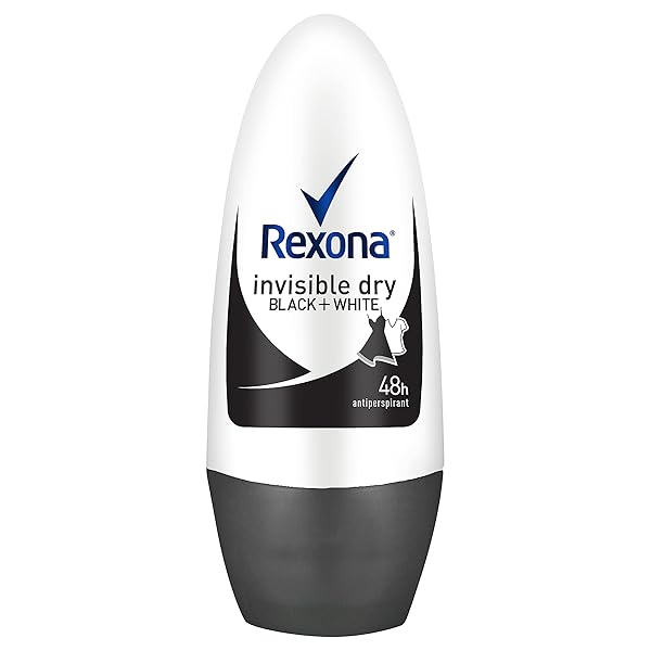 REXONA WOMEN ANTIPERSPIRANT ROLL ON DEODORANT INVISIBLE DRY BLACK+WHITE 50ML