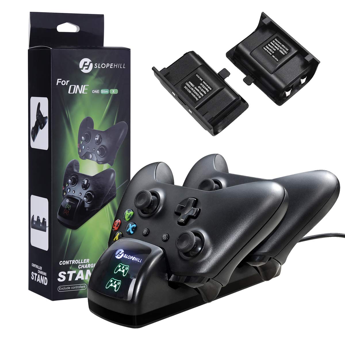 Slopehill - Cargador para mando de Xbox One, con 2 baterías ...