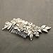 Mariell Designer Gold Bridal Hair Comb with Hand Painted Silvery-Golden Leaves and Pave Crystals