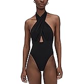 Norma Kamali Women's Cross Halter Mio One Piece