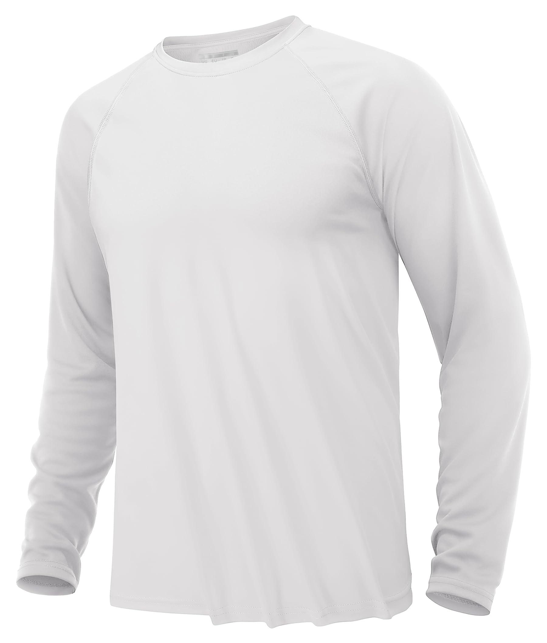 KEFITEVD メンズ ラッシュガード 長袖 UVカット ティーシャツ ストレッチ ランニングウェア 速乾 ドライ tシャツ 薄手 スポーツ ロンt 無地 サイクルウェア 春服 ホワイト L
