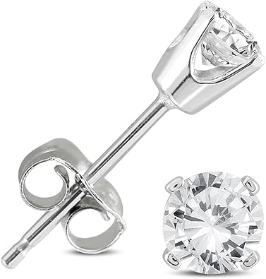 pix How Big Is 1/4 Carat Diamond 1 4 carat tw igi certified round diamond solitaire stud earrings in 14k white gold