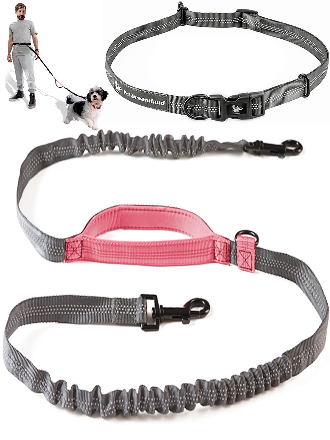 Photo 1 of Exquisite Hands-Free Leash for Medium Dogs: Perfect for Active Pet Owners Comfortable, Durable & Ideal for Running, Walking, Hiking. Premium Dog Waist Leash with Bungee. Must-Have Dog Gear