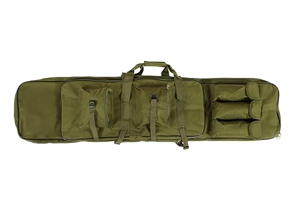 Begadi Langwaffentasche / Futteral mit Doppelfach & Aussentaschen, extralang, 120 x 30cm, olive