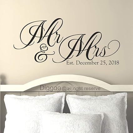 Amazon Com Custom Bride Groom Wall Sticker Mr And Mrs