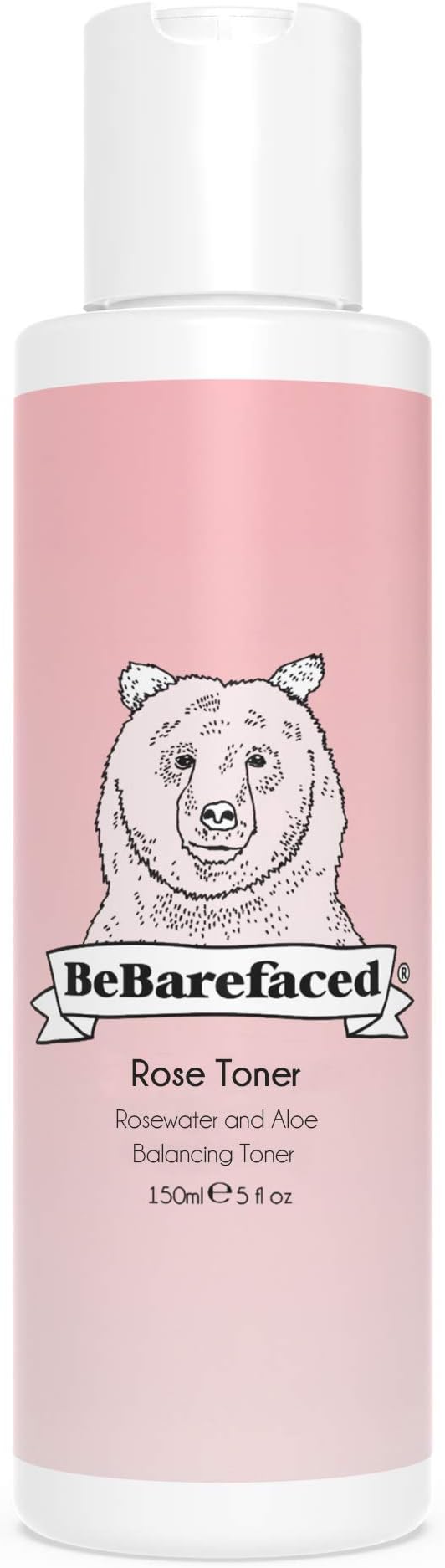 BeBarefaced Natural Rose Face Toner - Vegan Anti-Ageing Facial Tonic with Rosewater and Aloe to Hydrate and Target Wrinkles for a Youthful Glow - Refines Pores