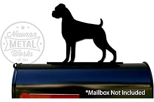 NEWNAN METAL WORKS Boxer Dog - Metal Mailbox Topper/Sign - Hardware Included