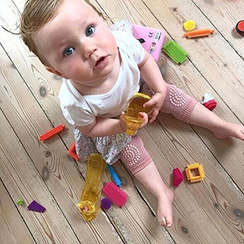 QICI Baby Crawling Anti-Slip Knee and Anti Slip Socks,Unisex Baby Toddlers Knee Pads 5 Pairs, Soft Cotton Assorted Boys Girls Grip Walkers Socks 3 Pairs,Best Infant Gift. (8 Pack) - Thumbnail 6