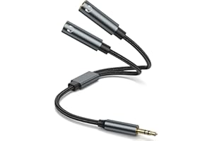 3.5mm Headphone Splitter, Dual Headphone Jack Adapter for 2 Headphones, Audio Stereo Y Splitter Male to Female AUX Extension 