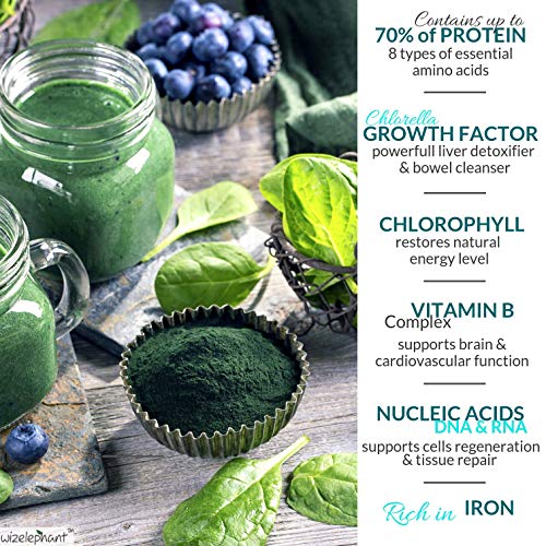 Spirulina Chlorella Powder. Premium Grade Non GMO Vegan. Rich in