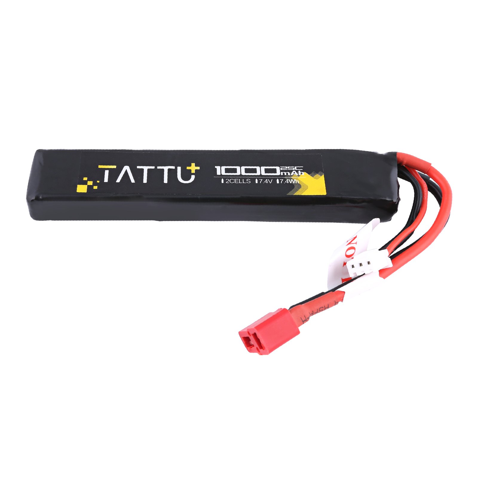 TATTU 7.4V Airsoft LiPO Battery with Deans Connector, 1000mAh 25C 2S