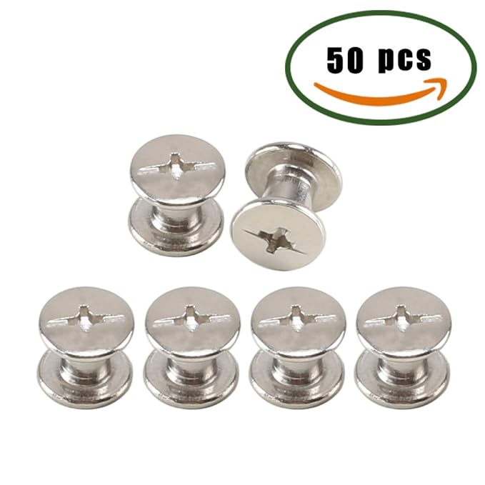 50 Stücke Chicago Schrauben M5x6mm Buch Schrauben vernickelte Buchbinderschrauben DIY Basteln Schrauben