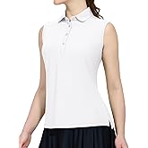 MIER Women's Sleeveless Golf Polo Shirts Athletic Tennis Collared Tank Tops, Quick Dry, UPF 50+