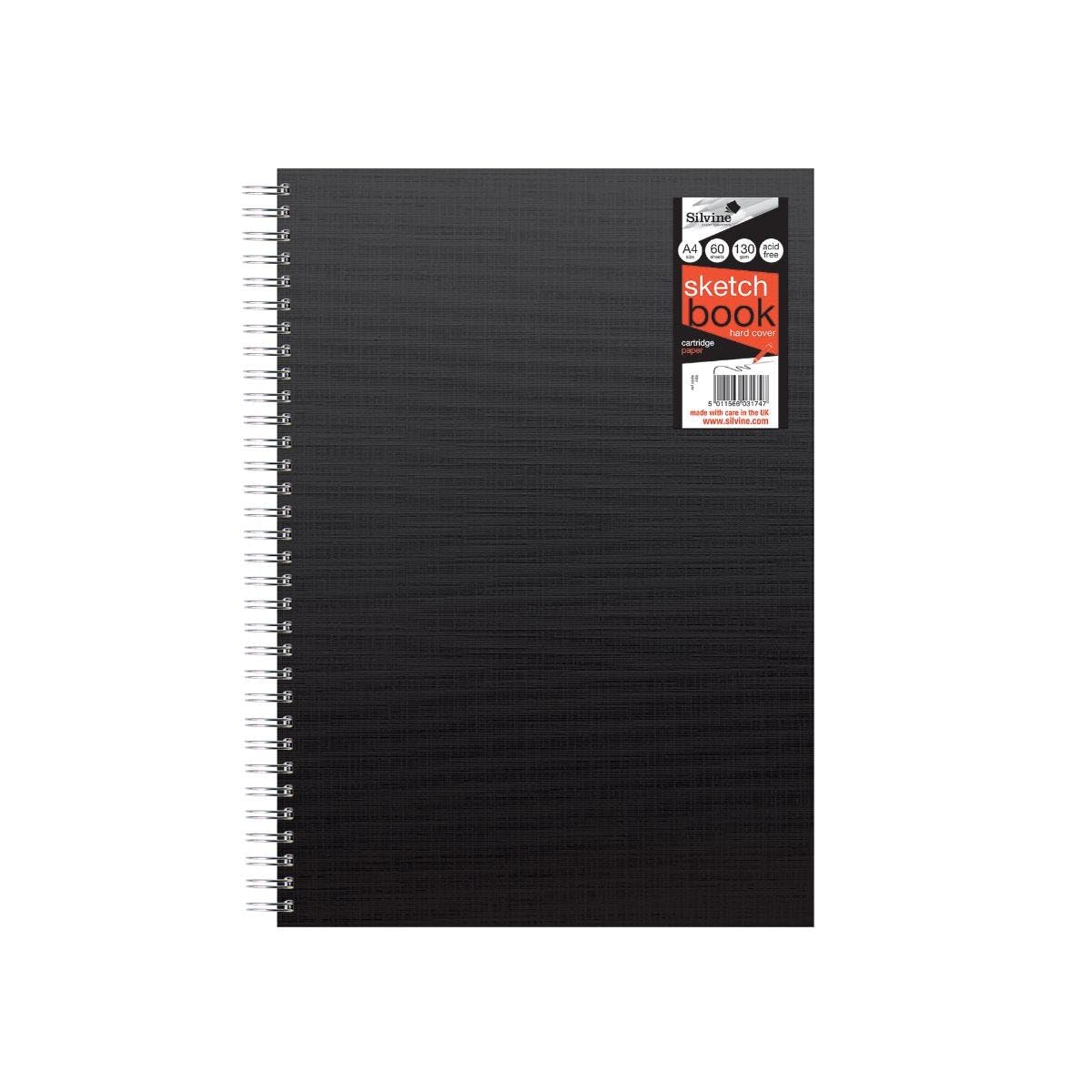 Silvine A4 Wirebound Hardback Sketchbook 60 of Sheets
