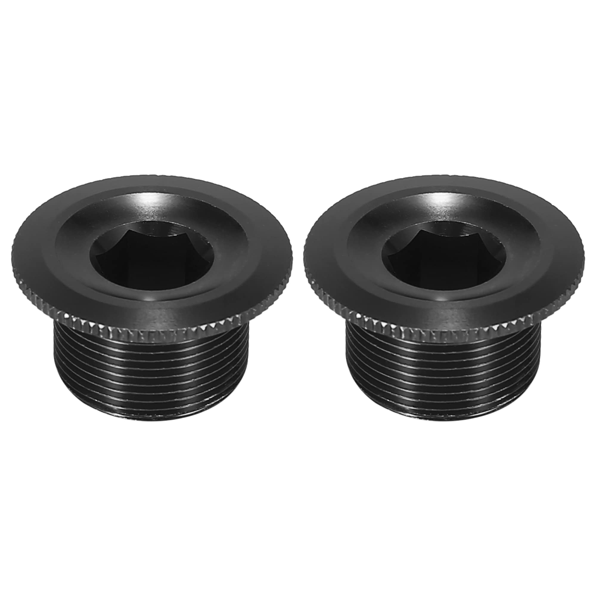 X AUTOHAUX 2pcs Black Bike Crank Cap Crankset Fixing Screw Fit 20mm Crankset