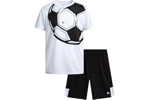 RBX Boys' Athletic Shorts Set - 2 Piece Performance Stretch Graphic T-Shirt and Active Gym Shorts Set for Boys (Sizes: 8-12)