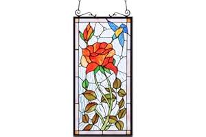Kleeglee Stained Glass Window Hangings, Handmade Suncatcher Stained Glass Window Panels for Window Decor…