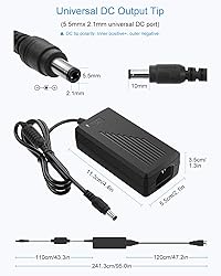 ALITOVE DC 12V 5A Power Supply Adapter Converter