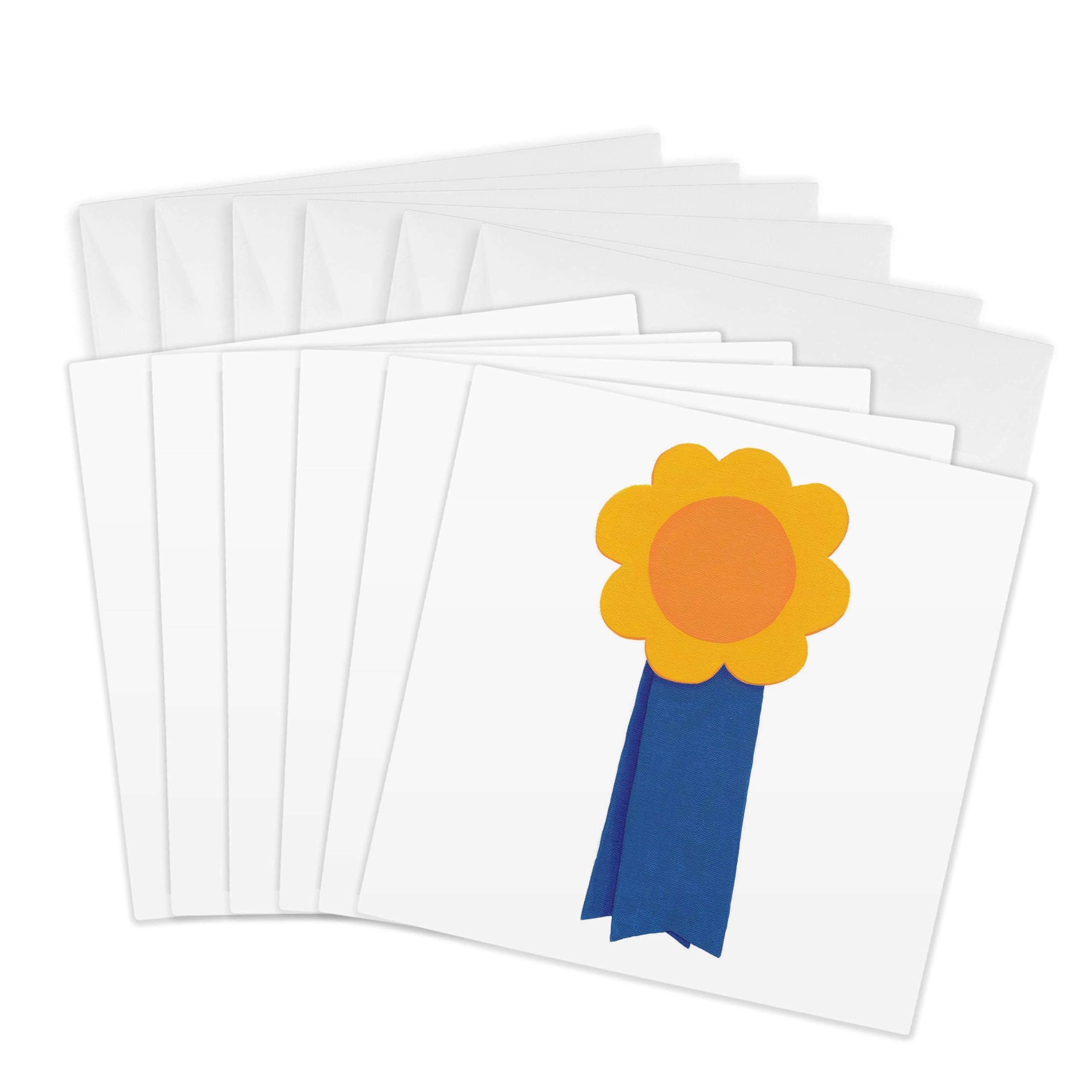 3dRose gc_14324_1 6 x 6-Inch "Blue Ribbon Award" Greeting Card (Pack of 6)