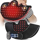 ovimaz Red Light Therapy for Neck Shoulder with Vibration Massage, 660nm & 850nm Infrared Light Therapy Wrap, Cordless Portable Rechargeable Red Light Therapy for Shoulder (Black)