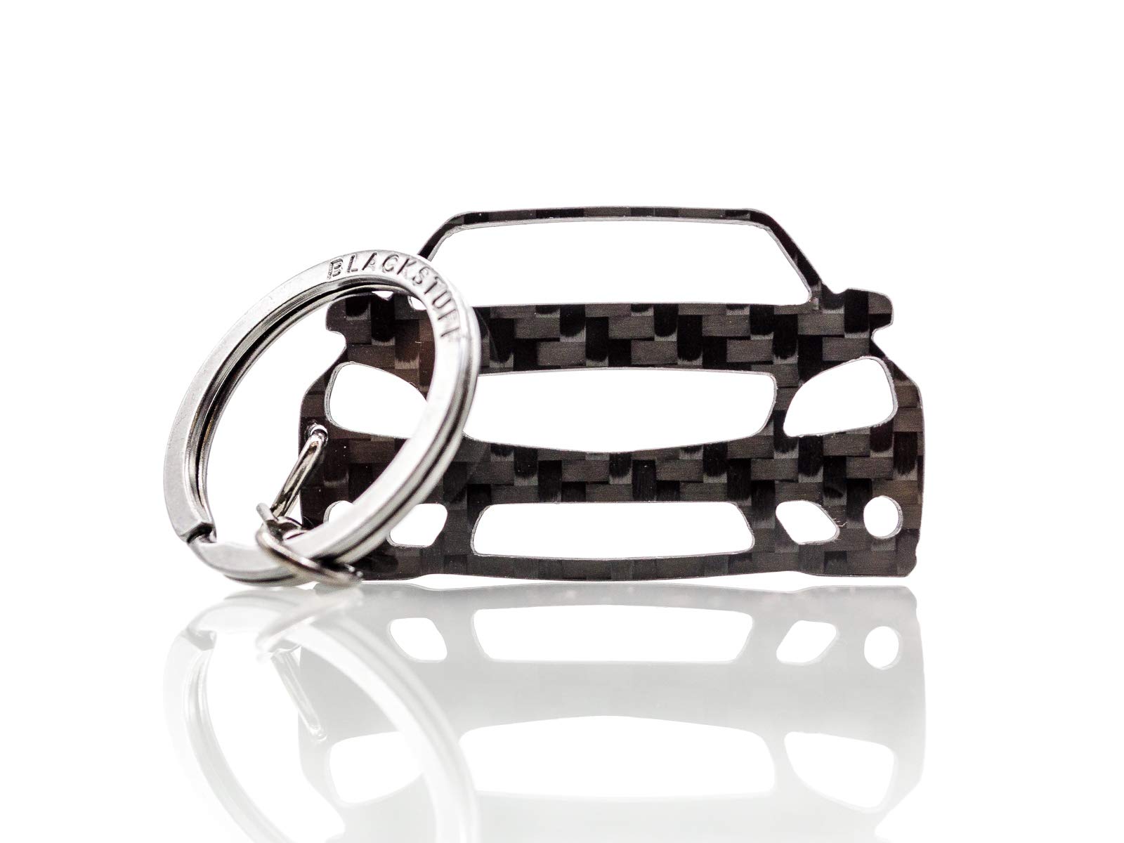 BlackStuff Carbon Fiber Keychain Keyring Ring Holder Compatible with C Class W204 2007-2014 BS-195