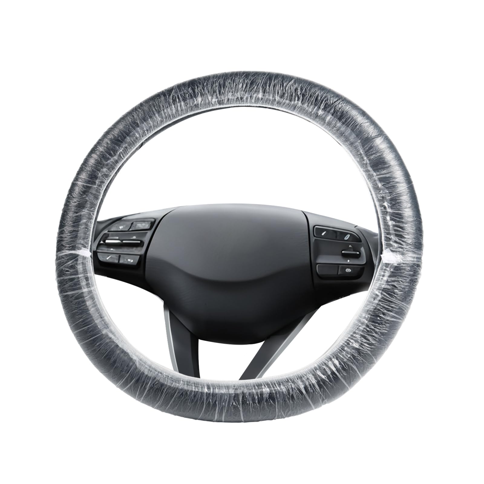 Photo 1 of 100Pcs Disposable Car Steering Wheel Covers, Universal Plastic Steering Wheel Protector with Elastic, Automotive Interior Protection Accessories for Most Vehicle Models