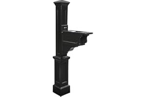 Mayne Dover Single Arm Mail Post - Black - 25.5in x 8in x 56.5in - Standard Post, Arm & Hardware Kit Included (5810-B)