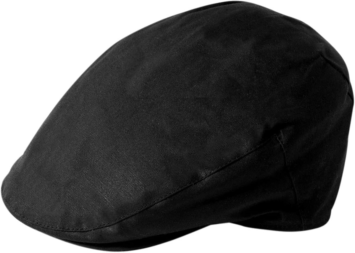 black waxed flat cap