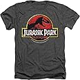 Jurassic Park Stone Logo Adult T Shirt, Charcoal Collection