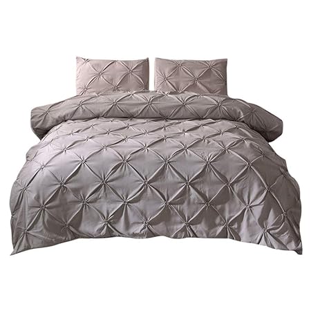 Dtuta Hochwertiges Einfarbiges Rautenmuster KissenbezüGe Bettlaken Set Ganzjahr BettwäSche BettbezüGe Weich Und Bequem Anti-S