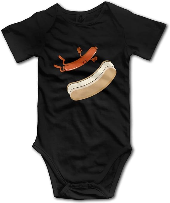 Jumping Hot Dog Baby Onesies Unisex Infant OnePiece Bodysuit Short Sleeve Rompers