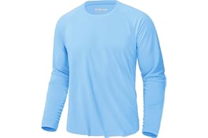 KEFITEVD Men's UV Sun Protection UPF 50+ Shirts Long Sleeve Rash Guard Workout Quick Dry Shirt for Hiking Fishing Swimming